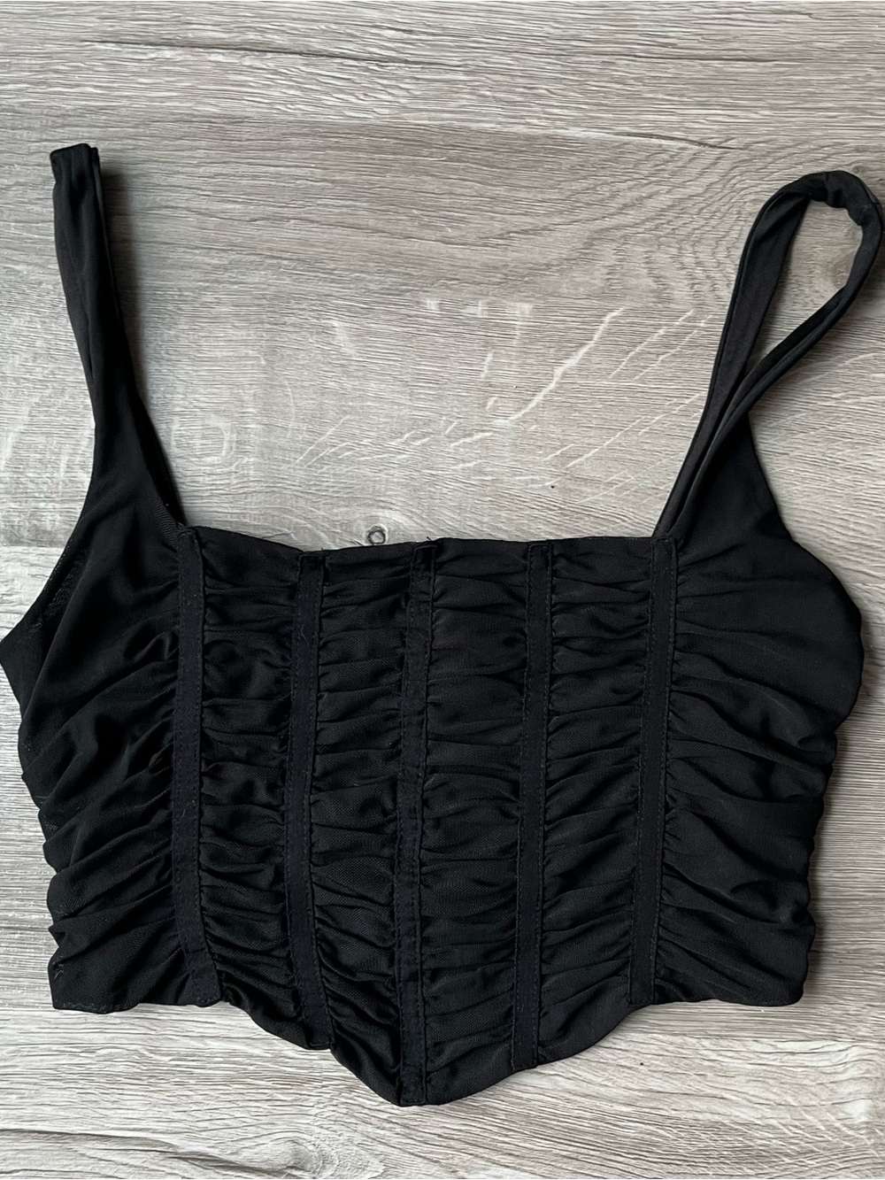 Black Ruched Tank Top - Picture 4 of 5